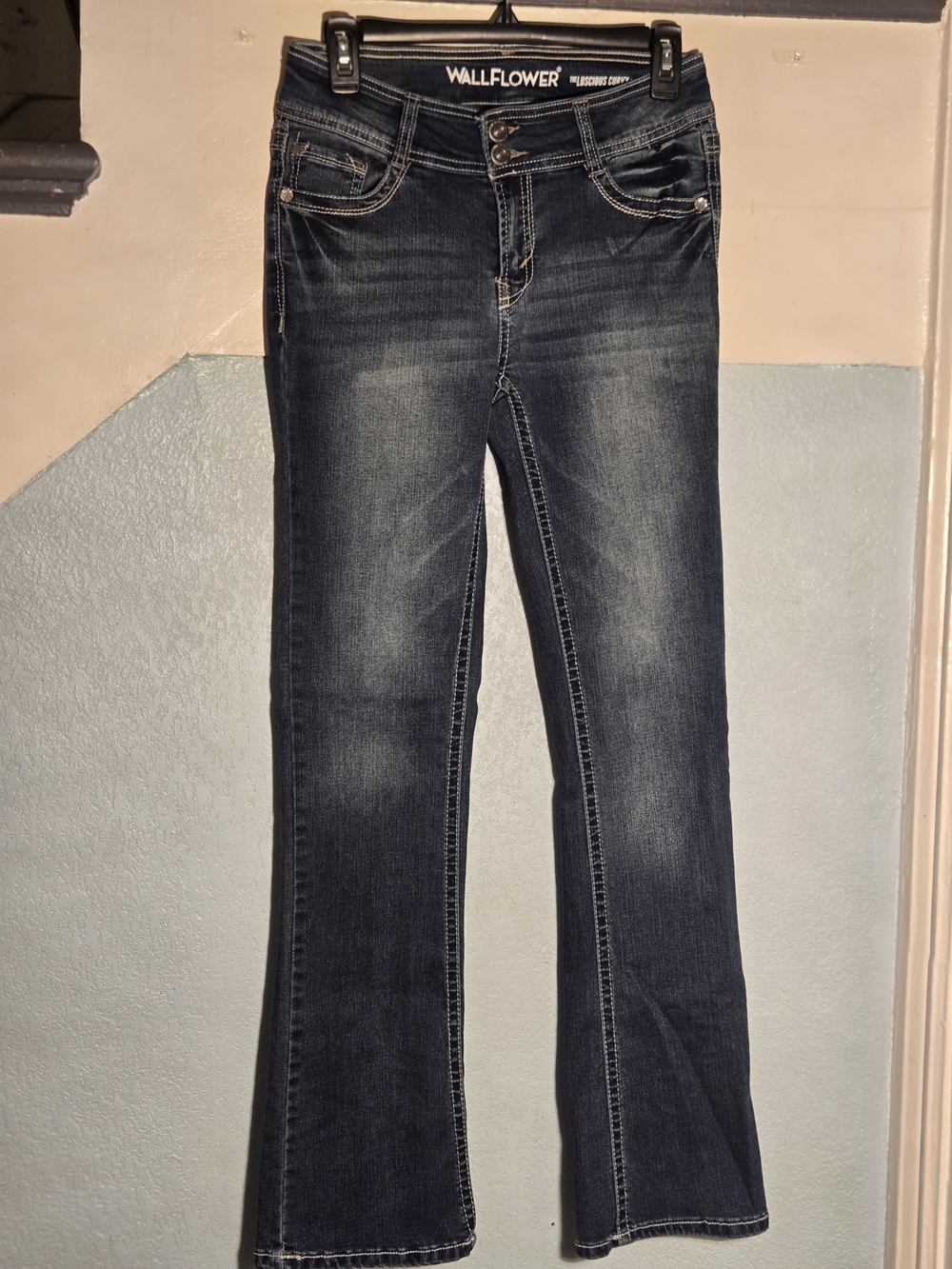 Wallflower Women's Dark Indigo Flared Jeans